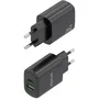 Aisens Cargador GaN 20W con USB-C PD 3.0 y USB-A QC 3.0 - Negro